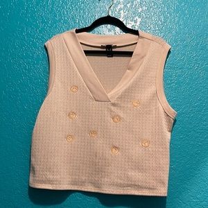Beige vest with pattern women